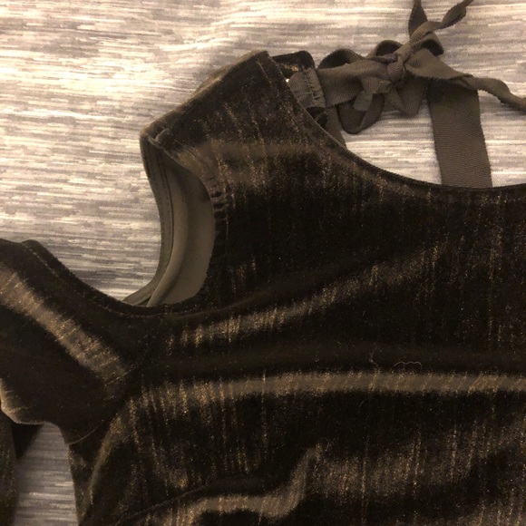 Topshop Black & Gold Velvet Dress - Picture 4 of 4